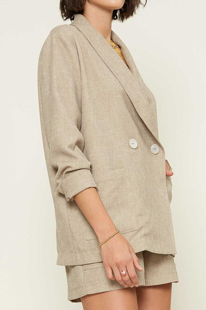 Shawl Collar Jacket (Lavender or Almond)