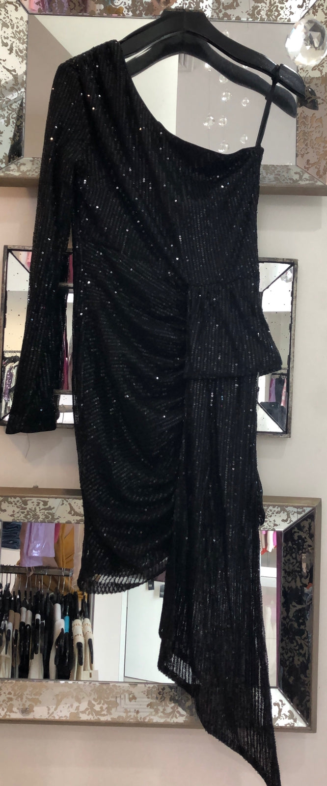 One Shoulder Side Waist Detail Dress