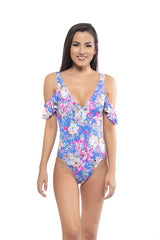 Ruffle Sleeves One Piece Swimsuit