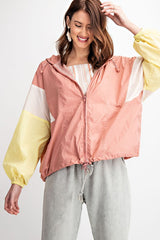 Color Block Wind Breaker Jacket